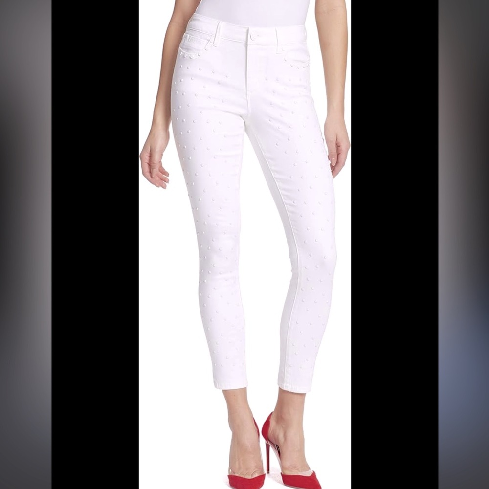 J Brand White Ankle Jeans with Studs - Picture 1 of 10